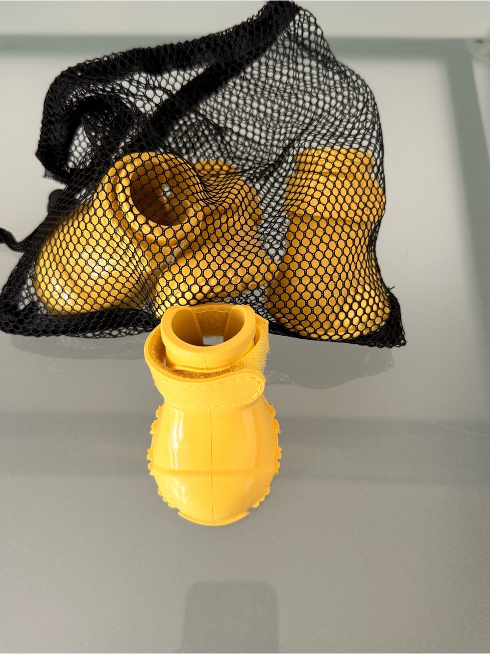 Yellow Waterproof Dog Booties with Hook-and-Loop Fastener - Pack of 4